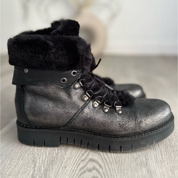 PAJAR Penny Waterproof Upper Faux Fur Trim Lace-Up Boot Women  Size 40 NEW $190 - Picture 1 of 10